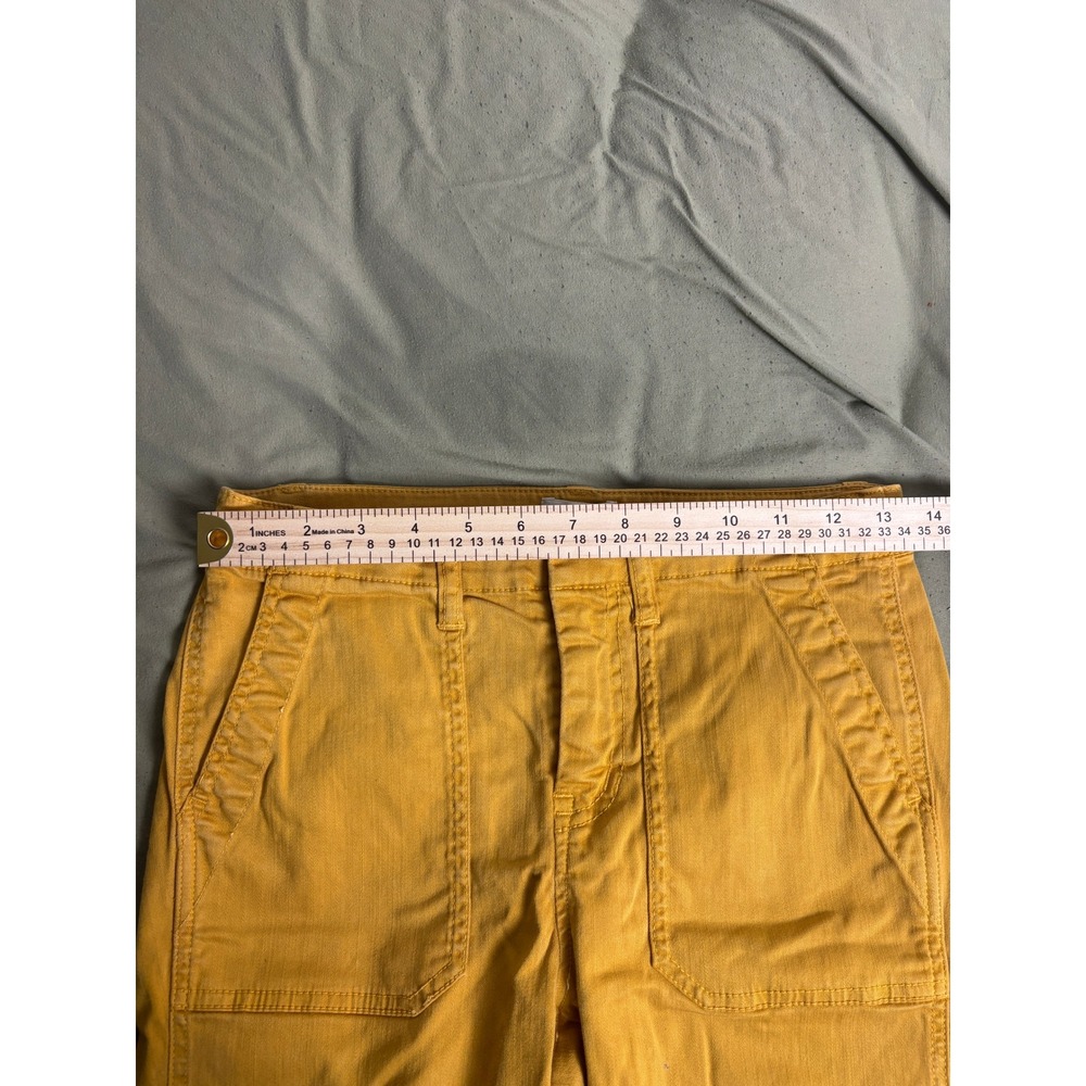 J.Crew Women's 26 Mustard Yellow Skinny Utility Pants Ankle Zip Pockets - Picture 4 of 10